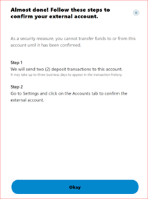 Screenshot of Confirming Accounts Instructions