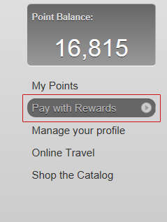 Pay With Rewards button screenshot